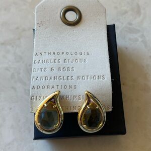 Anthropologie topaz/gold teardrop earrings NWT